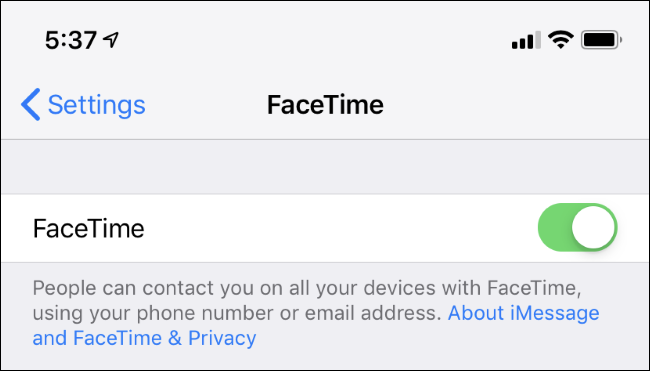 FaceTime-Einstellungen auf dem iPhone