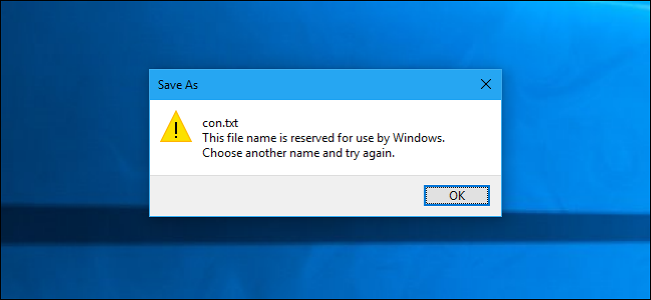 In Windows 10 können Sie diese 1974 reservierten Dateinamen immer noch nicht verwenden