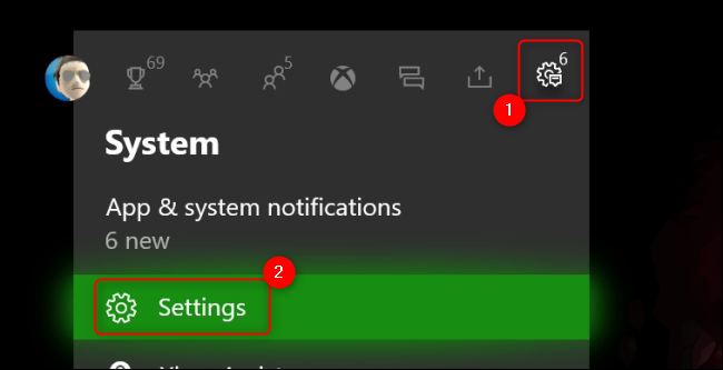 Xbox One-Systemmenü