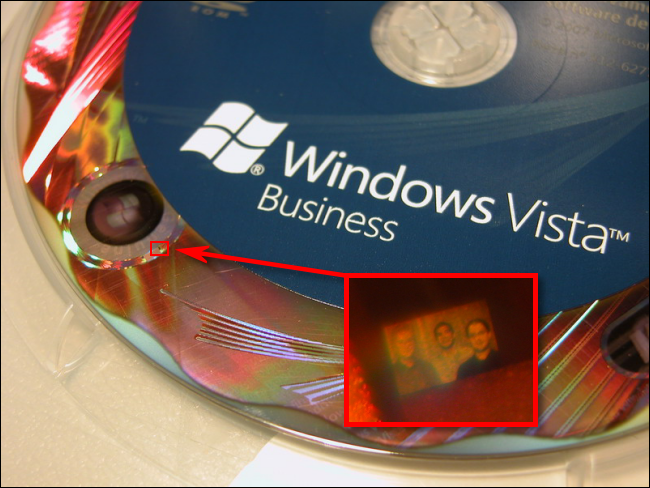 Das Hologrammfoto des Windows Vista-Sicherheitsteams.