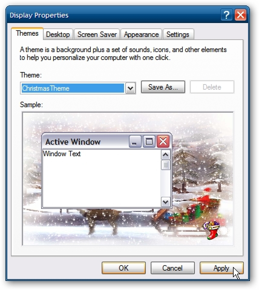 Verschönern Sie Ihren XP-Computer für den Urlaub mit ChristmasTheme