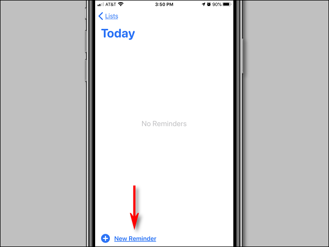Tippen Sie in der Erinnerungs-App auf dem iPhone auf Neue Erinnerung