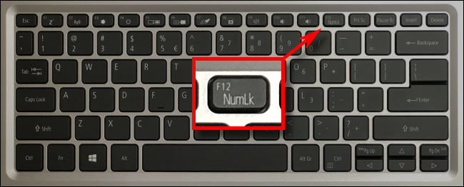Ein Beispiel für eine Laptop-Numlock-Taste