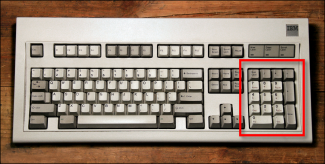 Ziffernblock auf einer IBM Model M-Tastatur