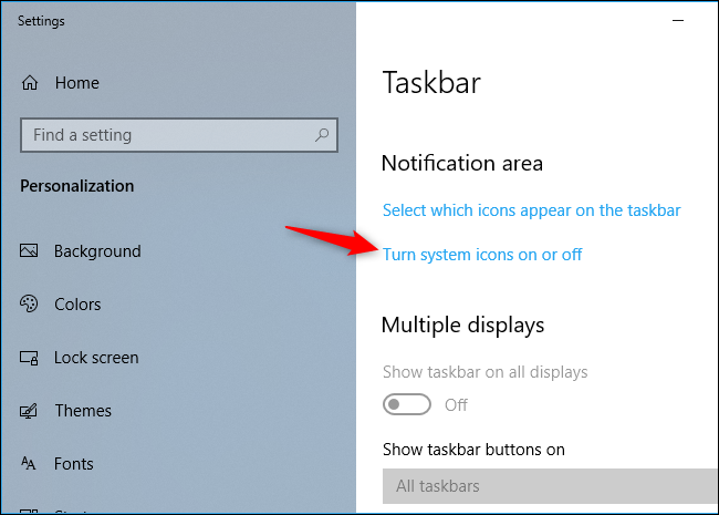 Aktivieren oder deaktivieren Sie die Systemsymbole in der Windows 10-App 