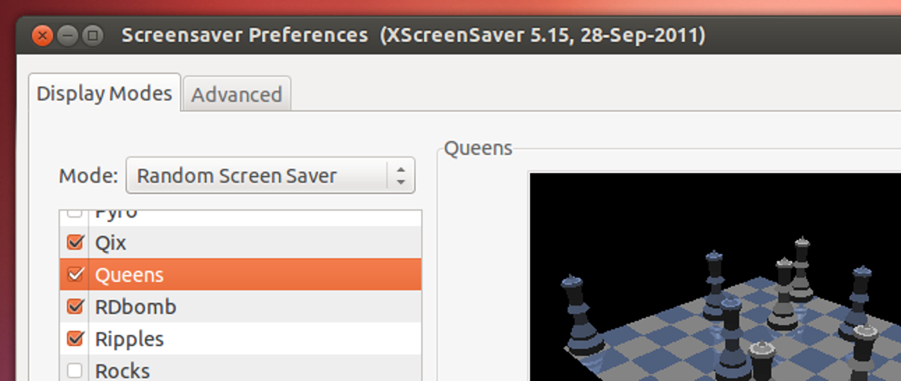 Hinzufügen von Bildschirmschonern zu Ubuntu 12.04