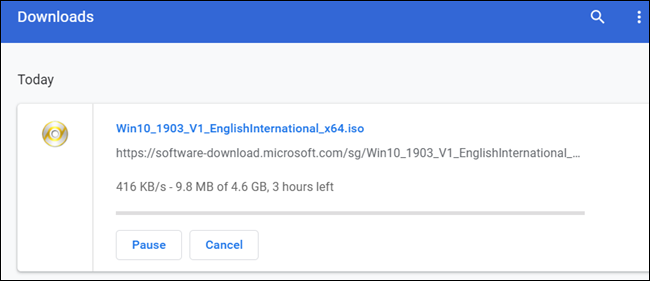 Wenn alles richtig läuft, wird der Download dort fortgesetzt, wo er aufgehört hat.