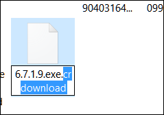 Löschen Sie .crdownload und drücken Sie die Eingabetaste.