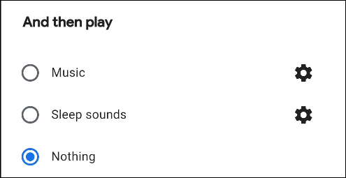 Schlafenszeit Routine Audio-Optionen