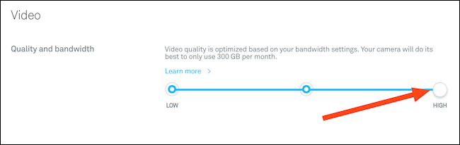 Ändern Sie Ihre Videoqualität mit dem Schieberegler