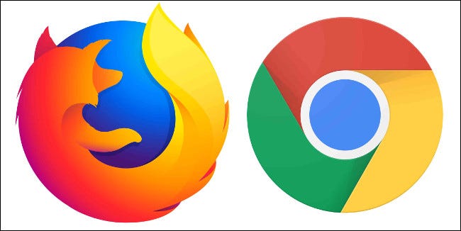 Mozilla Firefox- und Google Chrome-Browserlogos