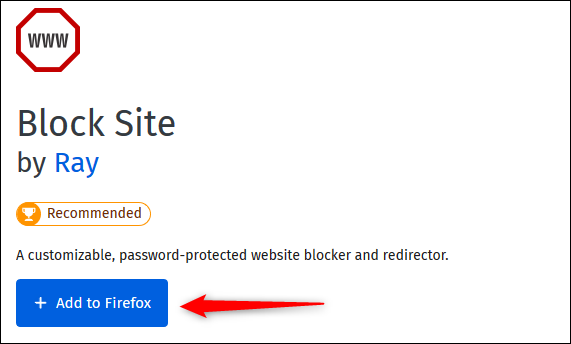 Klicken "Zu Firefox hinzufügen."