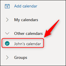 Der freigegebene Kalender, der in Outlook Online angezeigt wird.