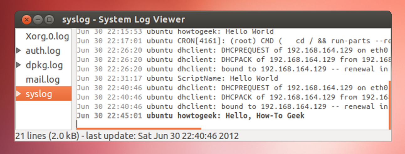 So zeigen Sie Systemprotokolldateien unter Ubuntu an und schreiben sie in sie