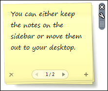 Vista-Notizen auf dem Desktop