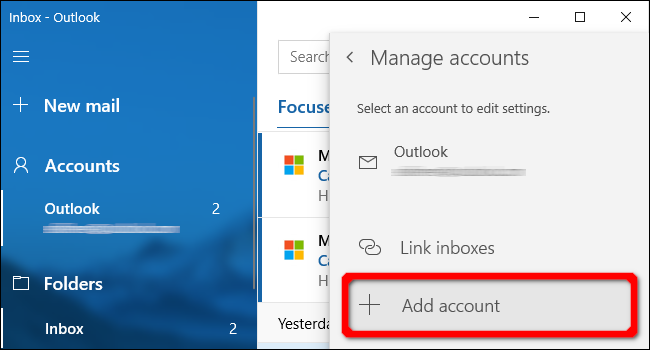 Windows Mail-App Konto hinzufügen