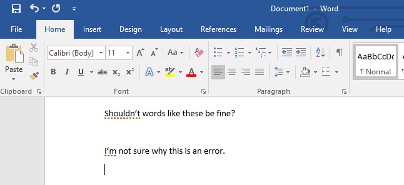 So verhindern Sie, dass Microsoft Word Kontraktionen als Fehler unterstreicht