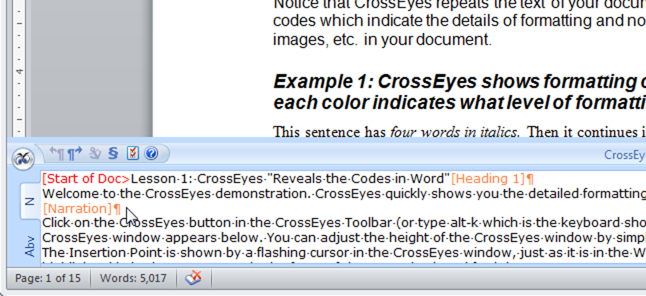Einfaches Anzeigen von Formatierungscodes in Word 2010 mit CrossEyes