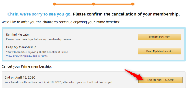 Option zum Abbrechen der automatischen Prime-Verlängerung auf Amazon.com