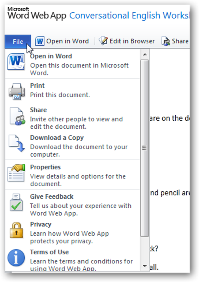 Bearbeiten Sie Office Web Apps-Dokumente offline auf Ihrem Desktop