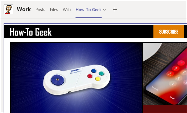 Die "Webseite" App mit der How-To-Geek-Website.