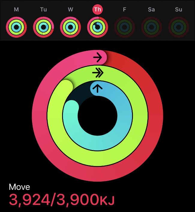 Der Move-Ring in der Aktivitäts-App.