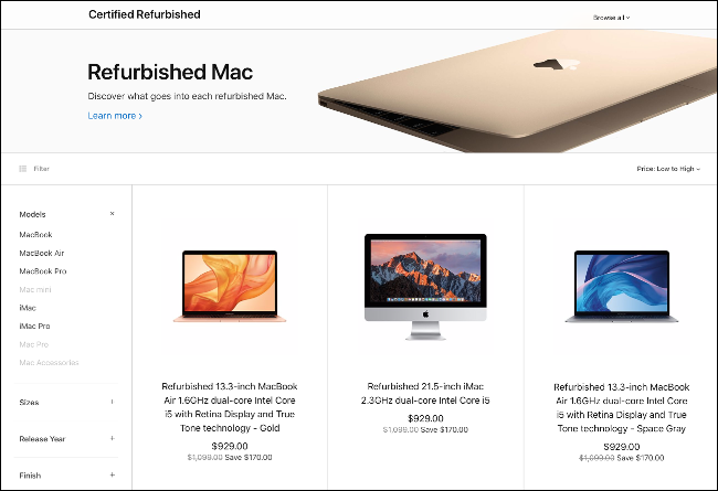 Der Apple Refurbished Mac Store.