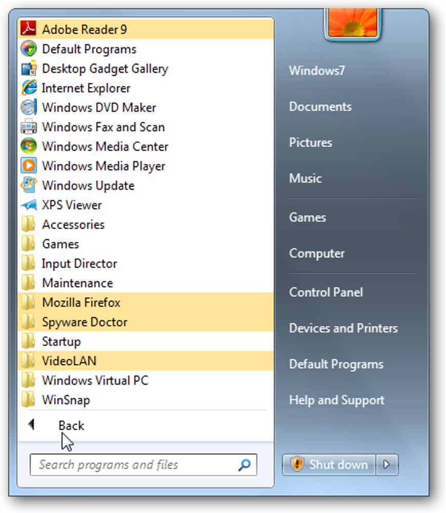 Deaktivieren Sie das Hervorheben neuer Programme in Windows 7, Vista und XP