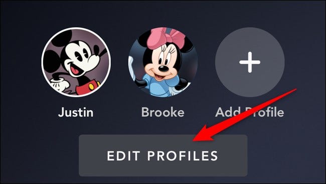 Disney+ App Tippen Sie auf Profile bearbeiten