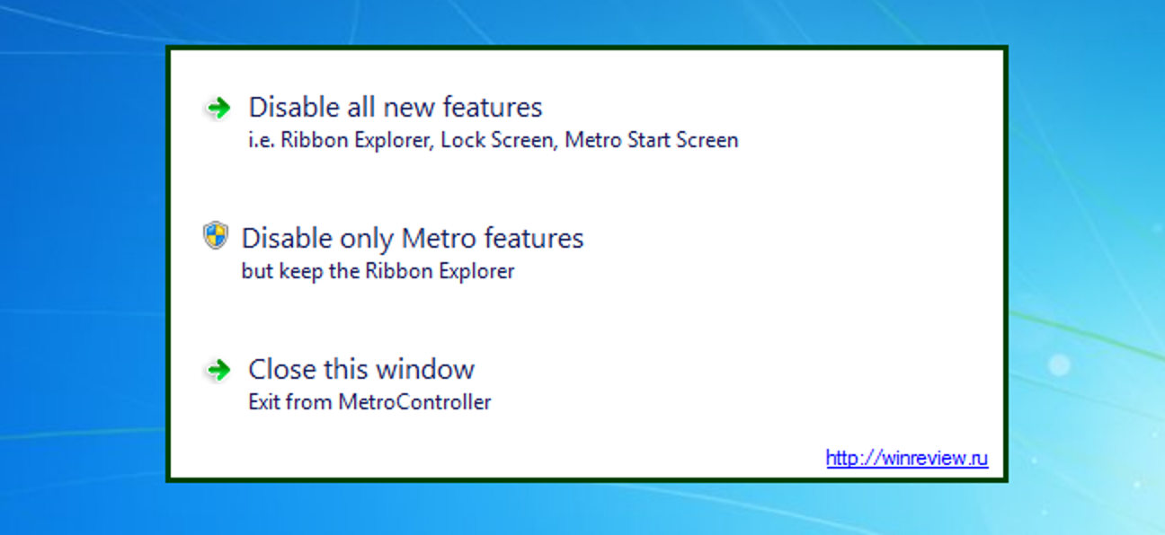 Deaktivieren Sie die Metro-Funktionen, während Sie das Windows 8 Explorer-Menüband beibehalten