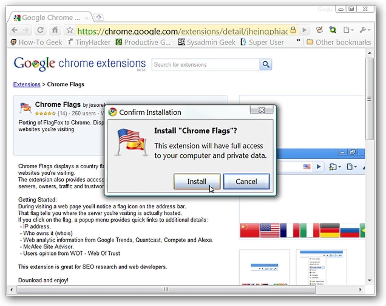 Finden Sie den tatsächlichen Standort einer Website mit Chrome Flags