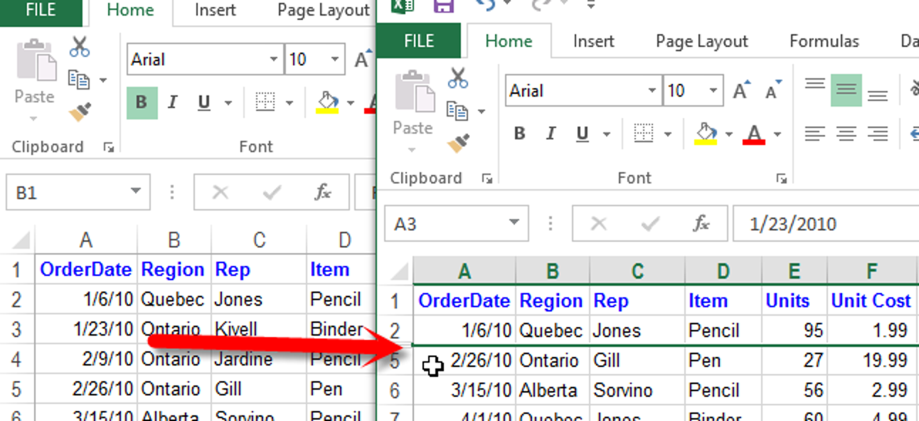 So blenden Sie Zeilen und Spalten in Excel 2013 ein und aus